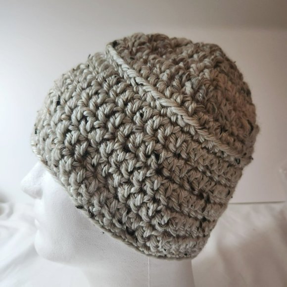 Beanie Winter Hat Aran Wool Blend machine wash and dry - Picture 1 of 7